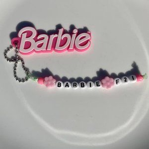 Barbie Logo Beaded Keychain